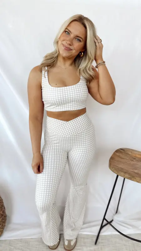 The Darlin' Gingham Flare Leggings