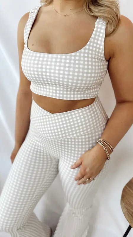 The Darlin' Gingham Flare Leggings