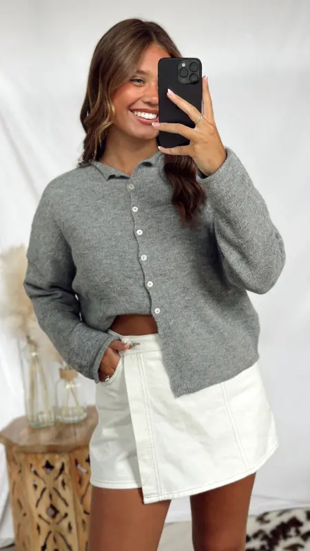 The Piper Cardigan - Grey