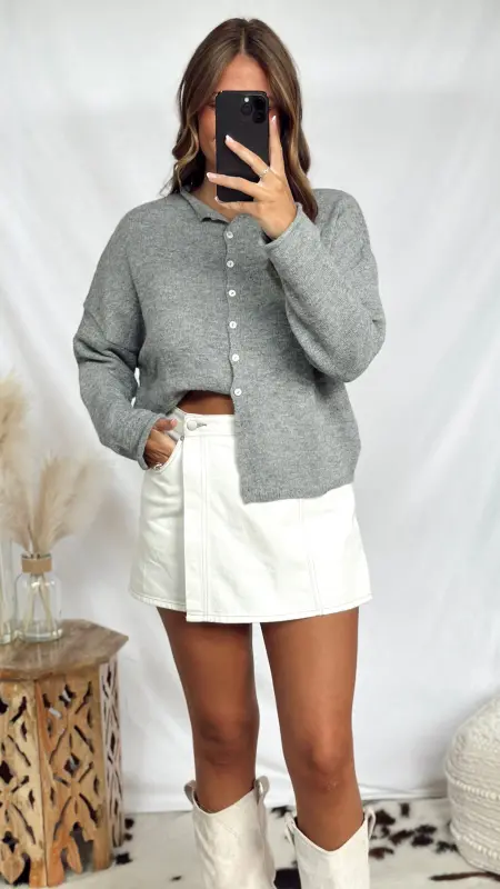 The Piper Cardigan - Grey